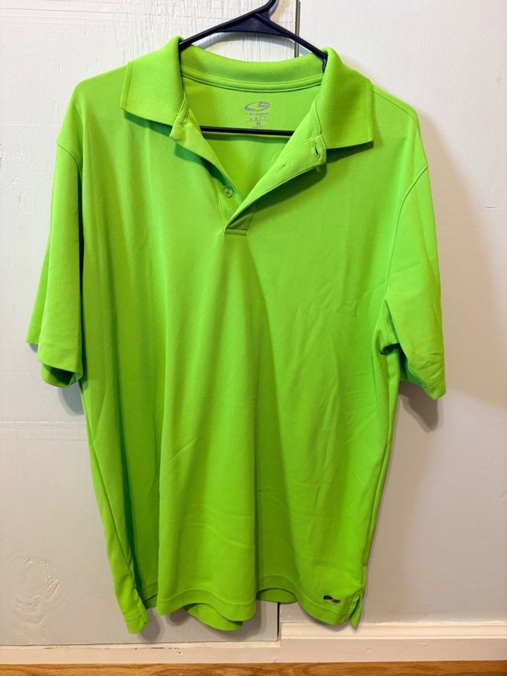 Men’s Champion Duo Dry Polo Shirt Size Medium Neon Green Performance Golf Shirt